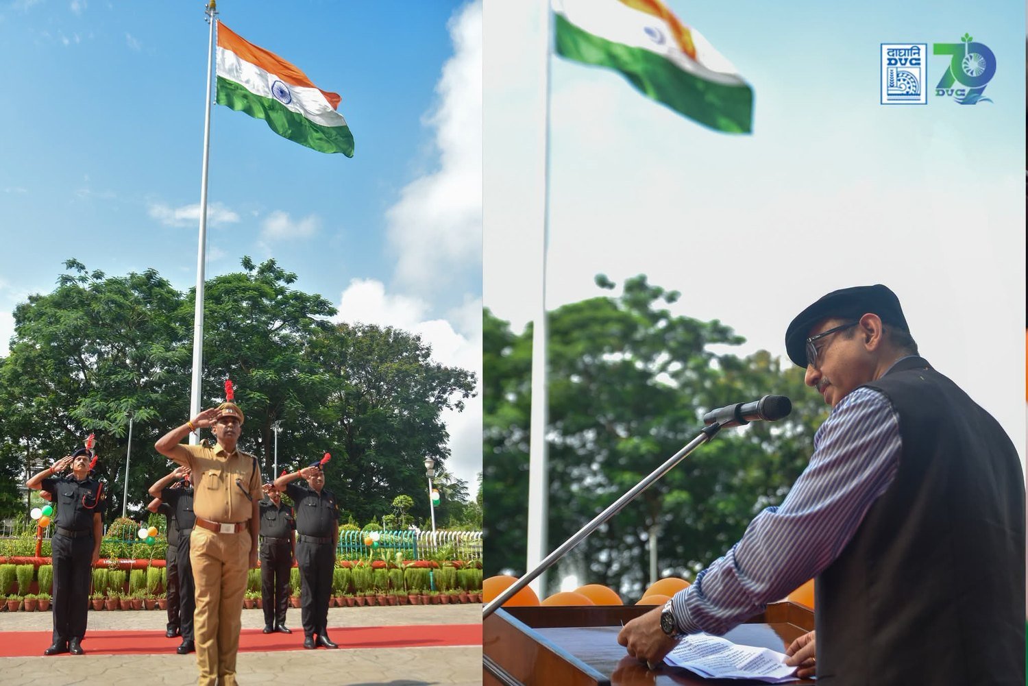 Flag hoisting ceremony at a DVC station